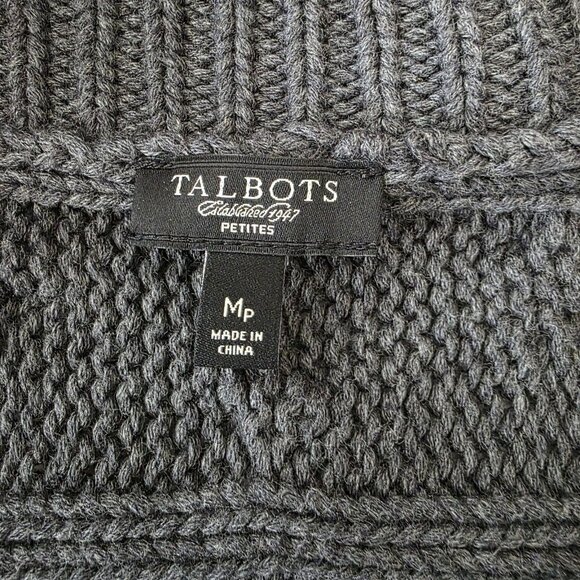 Talbots‎ Women Cardigan Sweater Cable Knit Snap Front Size LP - Picture 5 of 6